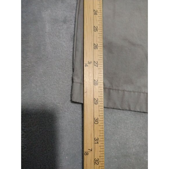 LL Bean Pants Mens Large Gray Chino Flannel Lined Flat Front Elastic Waist Warm - Picture 5 of 7